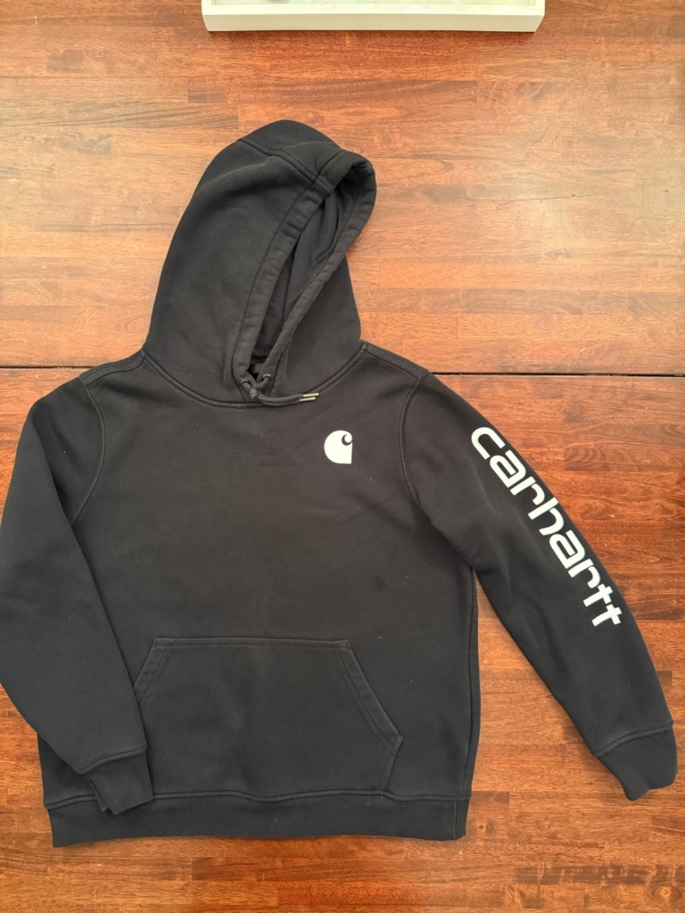 Carhartt Black Logo Sleeve Hoodie - Woman’s  Pullover